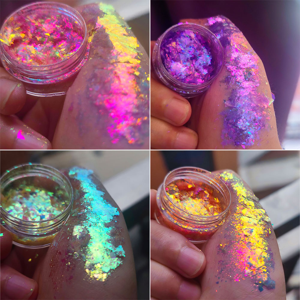 Eyeshadow Glitter Pigment - Блестящие хамелеоновые опаловые хлопья для ногтей,