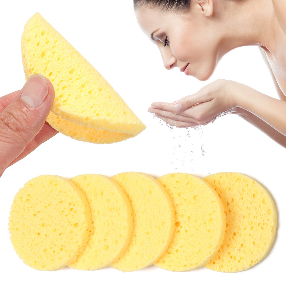 Cosmetic Sponge - 10 шт. 6-9 см желтый круглый